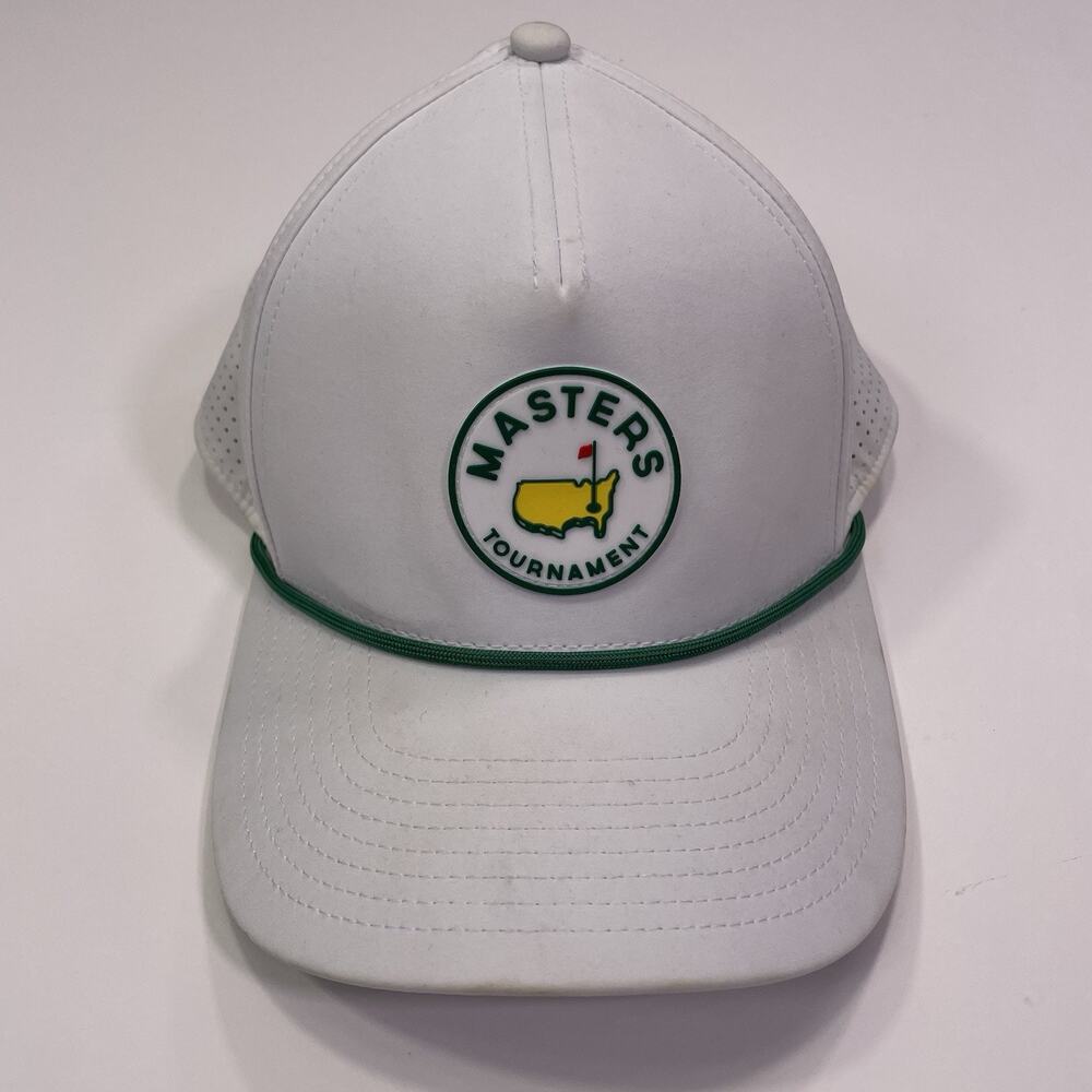 Masters Collection Hat Tournament Golf White Snapback Baseball Cap Adjustable